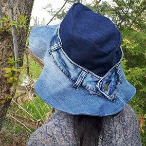 Reclaimed denim hat